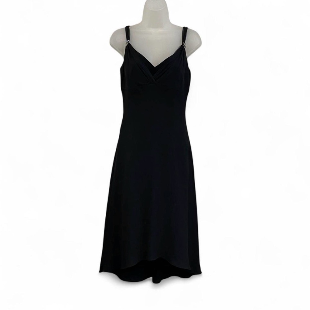 Jones Wear Black High Low Dress Ruffle Elegant Sexy Bling Embellishment Size 6